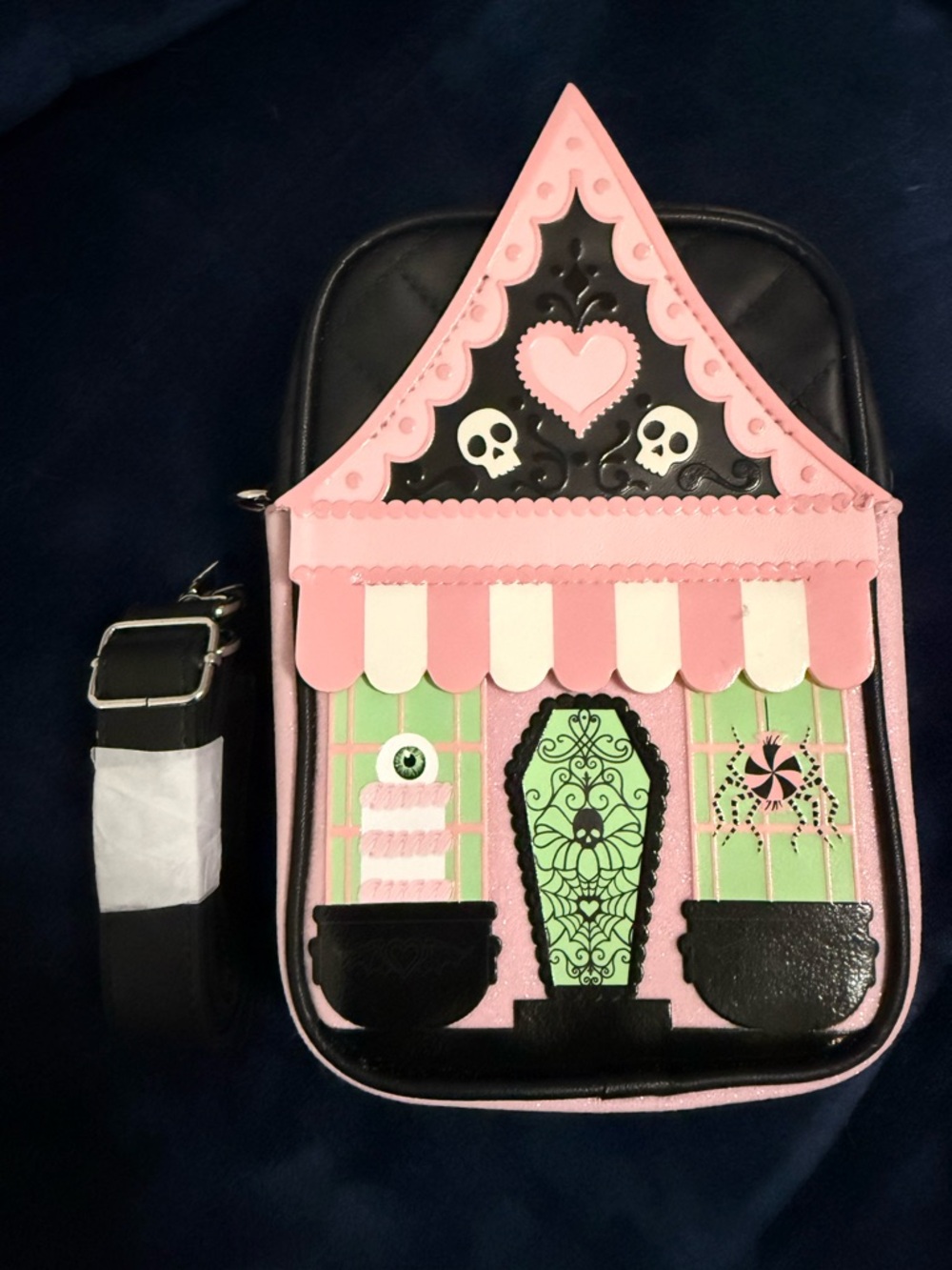 3/$90 NWT Bath & Body Works Haunted House Crossbody Bag with Coffin Detail
